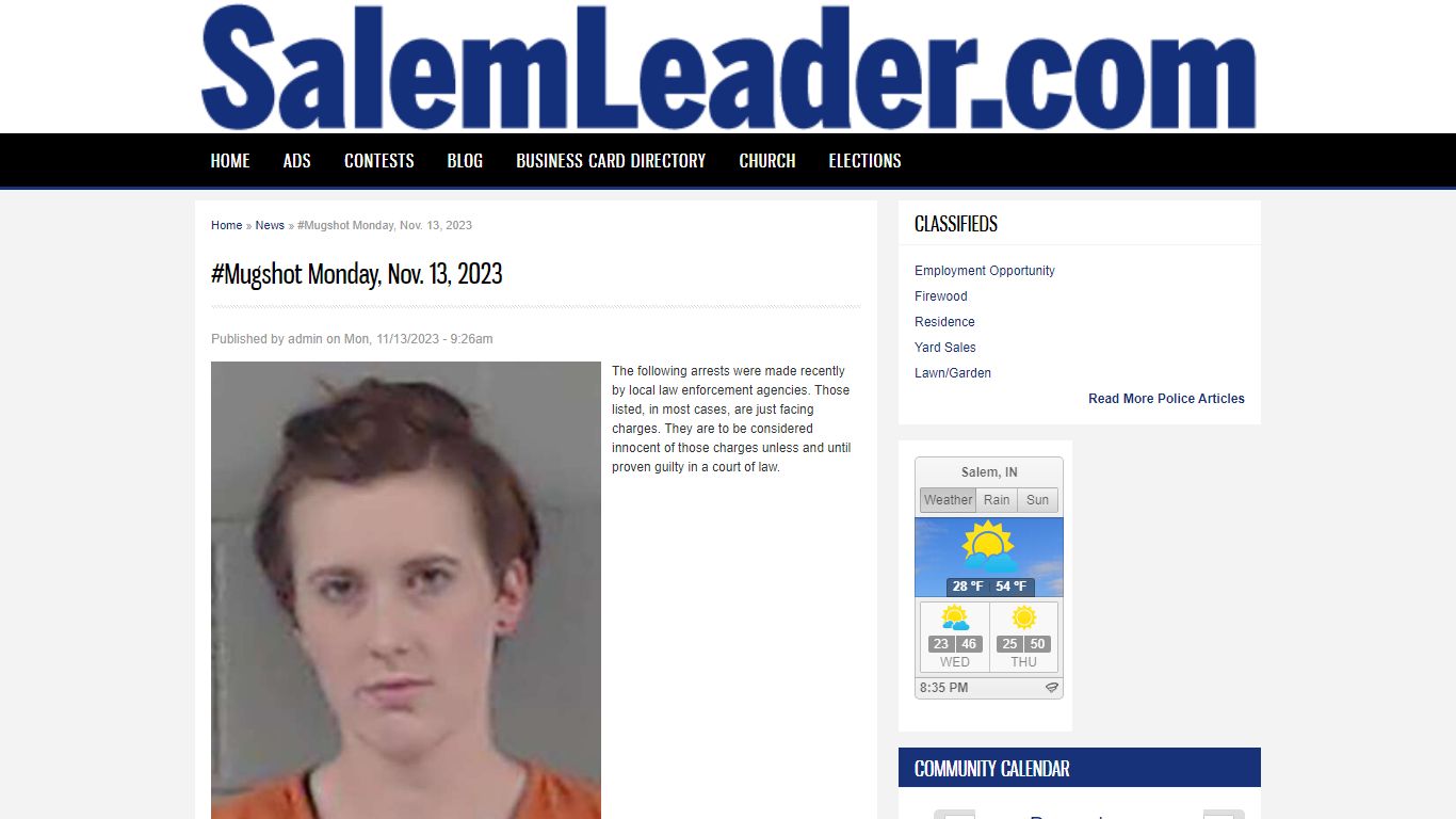 #Mugshot Monday, Nov. 13, 2023 | The Salem Leader