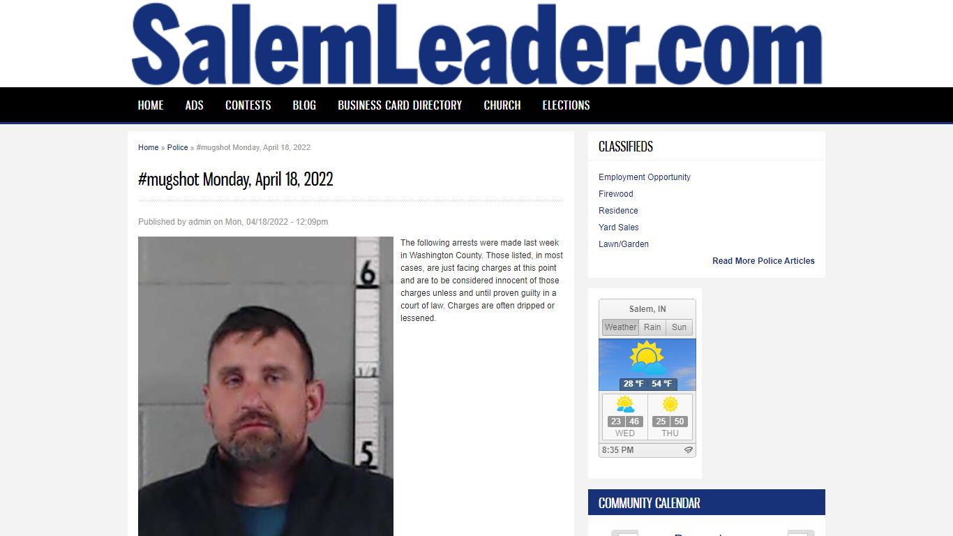 #mugshot Monday, April 18, 2022 | The Salem Leader
