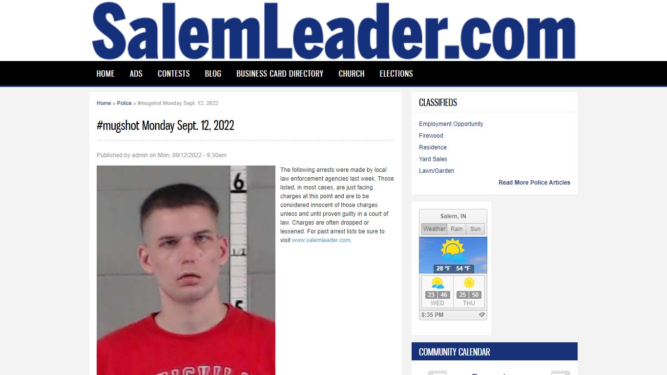 #mugshot Monday Sept. 12, 2022 | The Salem Leader