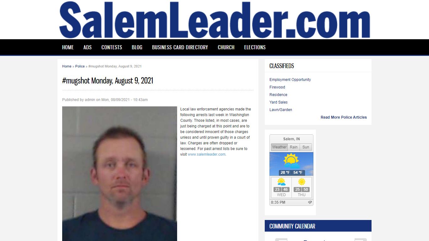 #mugshot Monday, August 9, 2021 | The Salem Leader